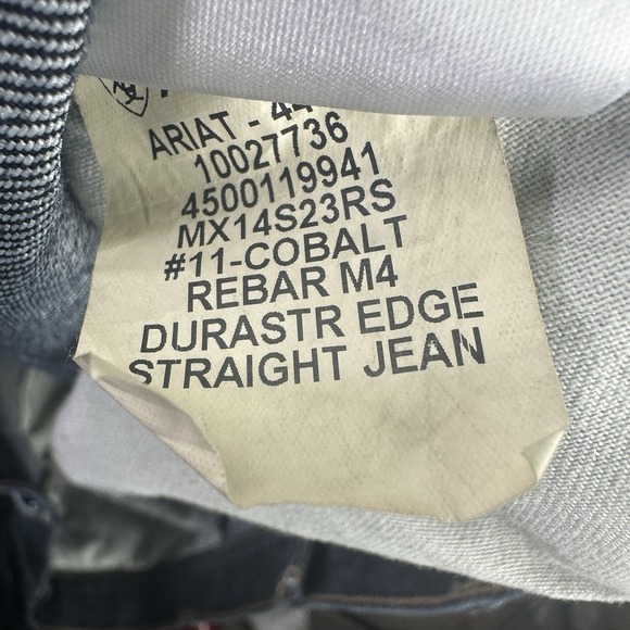 Ariat Rebar M4 Relaxed Straight Jeans Men's 42x32 Cobalt DuraStretch Work Denim - Picture 12 of 14